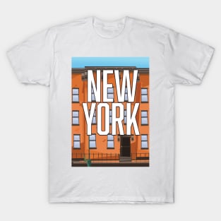 New York Brownstone vacation poster. T-Shirt